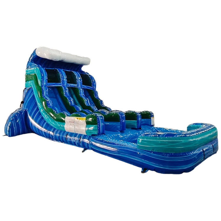 18' Dual Lane Blue Wave Water Slide