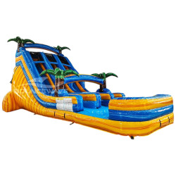 21' Lava Falls Double Lane Water Slide with Pool
