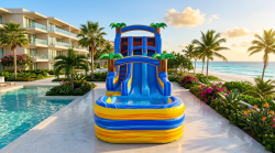 21ft20Lava20Dual20Lane20Slide 1775570927 21' Lava Falls Double Lane Water Slide with Pool