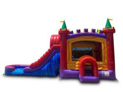 5in1 castle front view 1775513107 Royal Castle Double Lane Bounce House with Pool