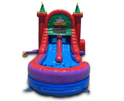 5in1 castle right side view 1775513108 Royal Castle Double Lane Bounce House with Pool
