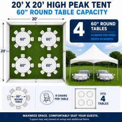 Layout20Template2020x2020Tent20Tables20and20chair20rentals 1 20x20 High Peak Tent + Tables + Chairs